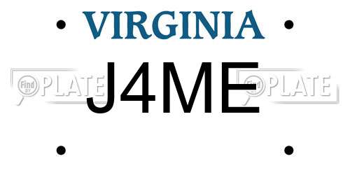 J4ME Virginia License Plate