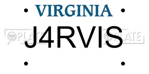 J4RVIS Virginia License Plate