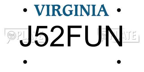 J52FUN Virginia License Plate