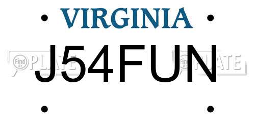 J54FUN Virginia License Plate