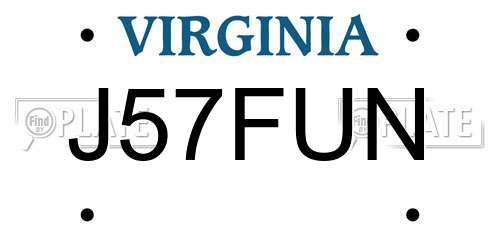 J57FUN Virginia License Plate