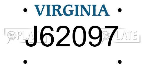 J62097 Virginia License Plate