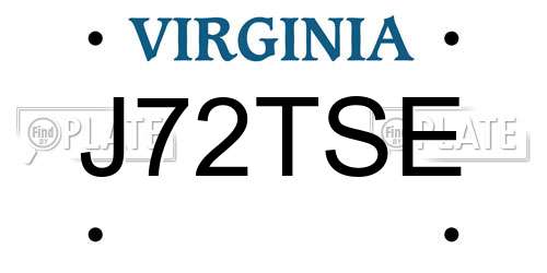 J72TSE Virginia License Plate