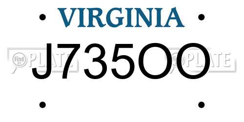 J735OO Virginia License Plate