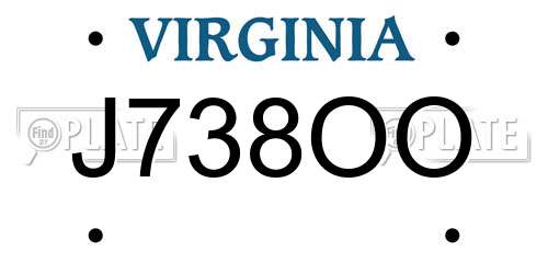 J738OO Virginia License Plate