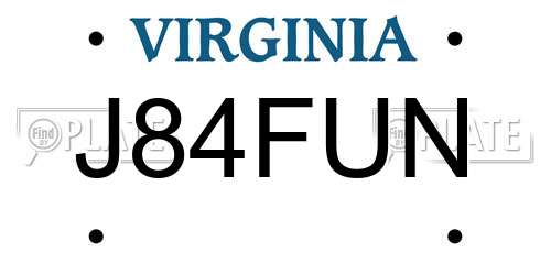 J84FUN Virginia License Plate