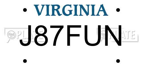 J87FUN Virginia License Plate