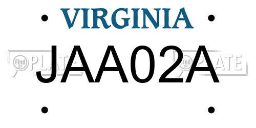 JAA02A Virginia License Plate