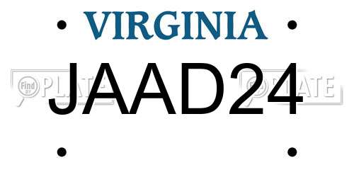 JAAD24 Virginia License Plate