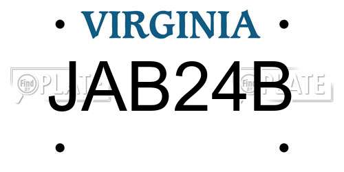 JAB24B Virginia License Plate
