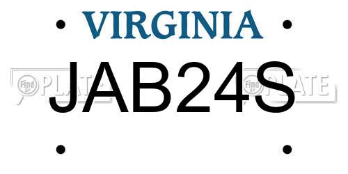JAB24S Virginia License Plate