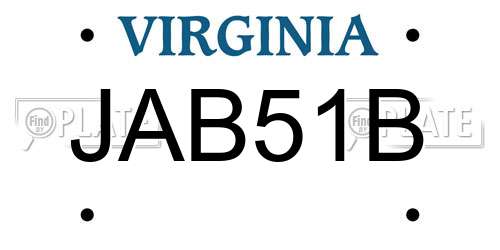 JAB51B Virginia License Plate