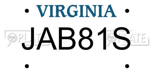 JAB81S Virginia License Plate