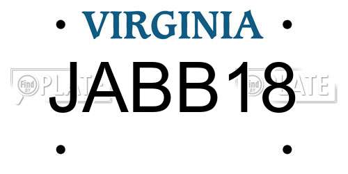 JABB18 Virginia License Plate