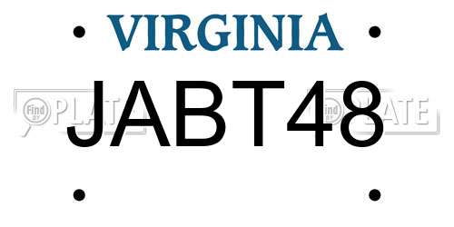 JABT48 Virginia License Plate