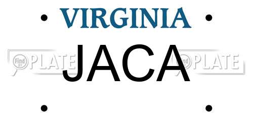 JACA Virginia License Plate