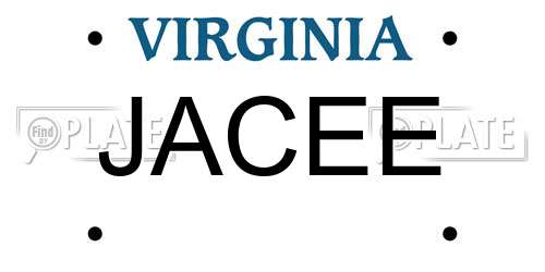 JACEE Virginia License Plate