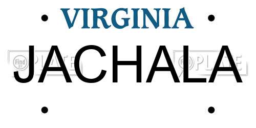 JACHALA Virginia License Plate