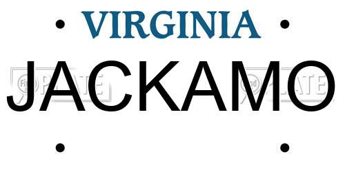 JACKAMO Virginia License Plate