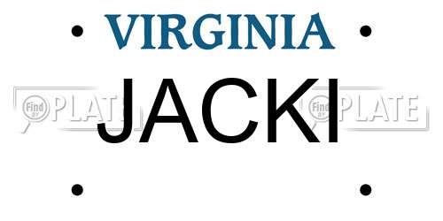 JACKI Virginia License Plate