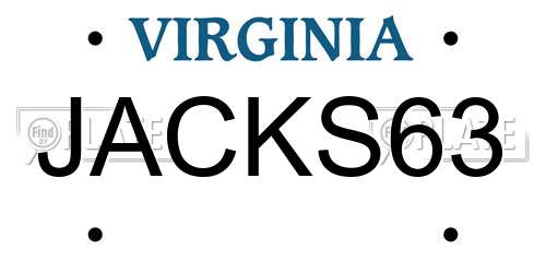 JACKS63 Virginia License Plate