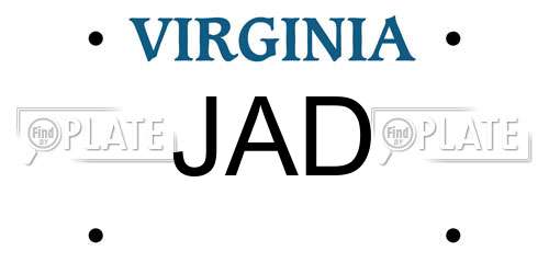 JAD Virginia License Plate