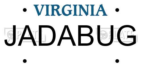 JADABUG Virginia License Plate