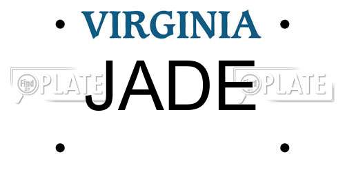 JADE Virginia License Plate