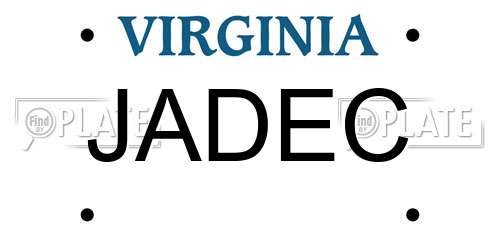JADEC Virginia License Plate