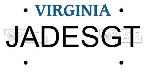 JADESGT Virginia License Plate