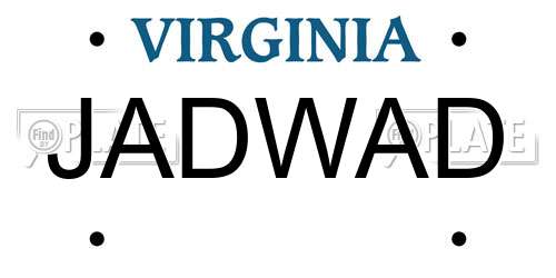 JADWAD Virginia License Plate