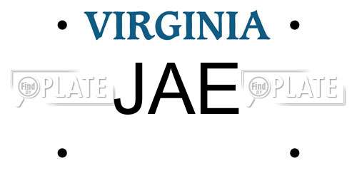 JAE Virginia License Plate