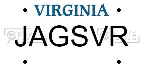 JAGSVR Virginia License Plate