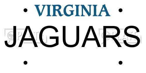 JAGUARS Virginia License Plate