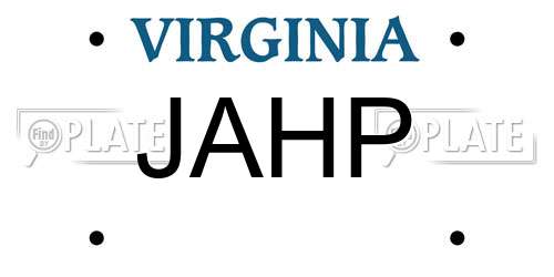 JAHP Virginia License Plate