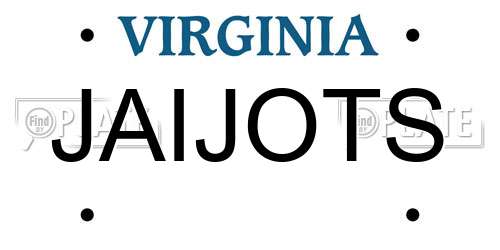 JAIJOTS Virginia License Plate