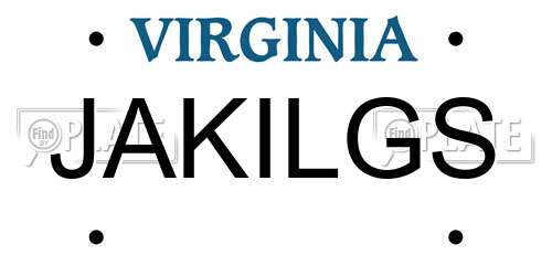 JAKILGS Virginia License Plate