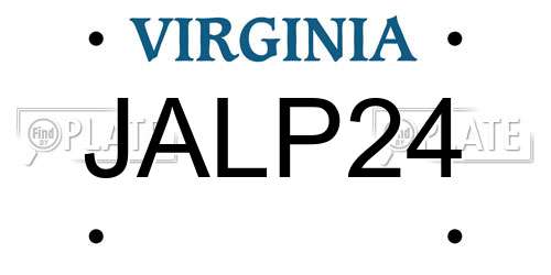 JALP24 Virginia License Plate