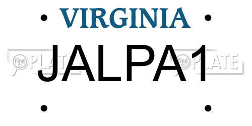 JALPA1 Virginia License Plate