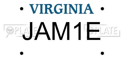 JAM1E Virginia License Plate
