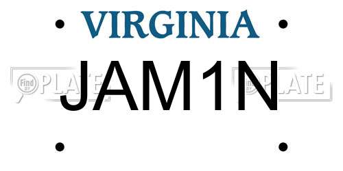 JAM1N Virginia License Plate
