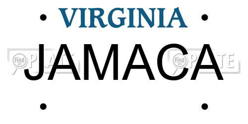 JAMACA Virginia License Plate