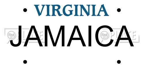JAMAICA Virginia License Plate