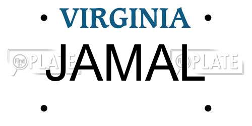 JAMAL Virginia License Plate
