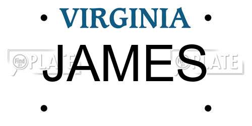 JAMES Virginia License Plate