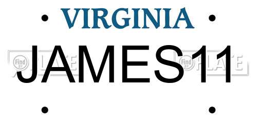 JAMES11 Virginia License Plate