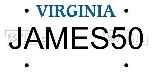 JAMES50 Virginia License Plate