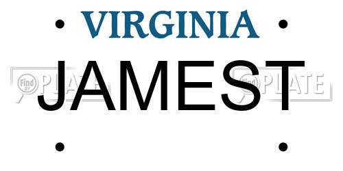 JAMEST Virginia License Plate