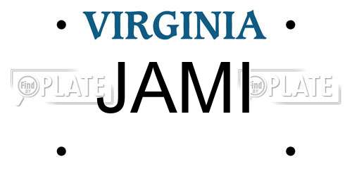 JAMI Virginia License Plate