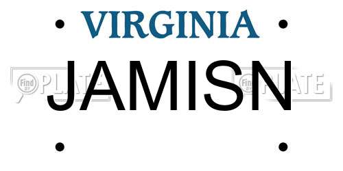 JAMISN Virginia License Plate
